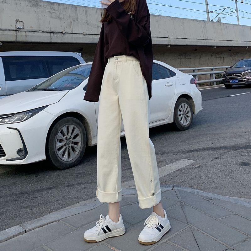 

Весна 2022, женские белые винтажные женские широкие джинсы с высокой талией, мешковатые женские джинсовые капри, брюки, джинсовые брюки для мамы XXXL белый