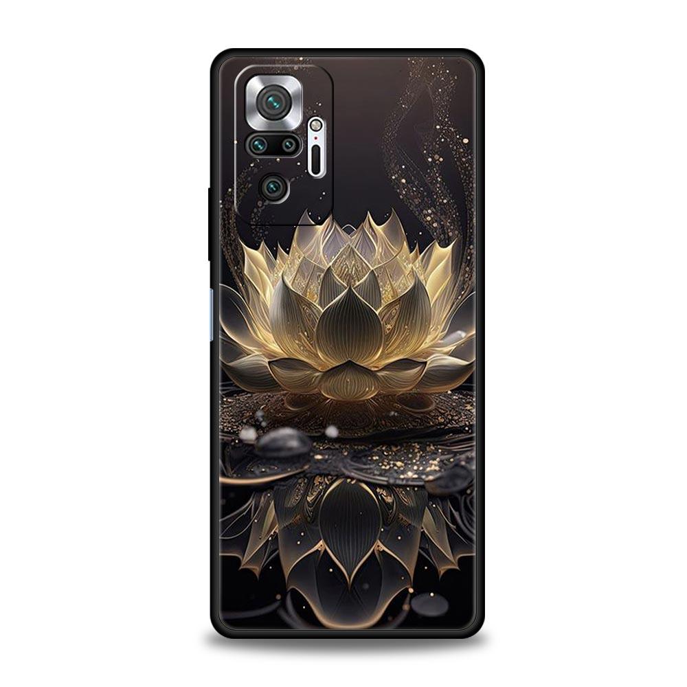 Phone Case For Xiaomi Redmi Note 14 13 12 5G 11 10 Pro Plus 4G 9S 9 14C 13C 12C 10C 9C 9A Soft TPU Cover Luxury Lotus Flower