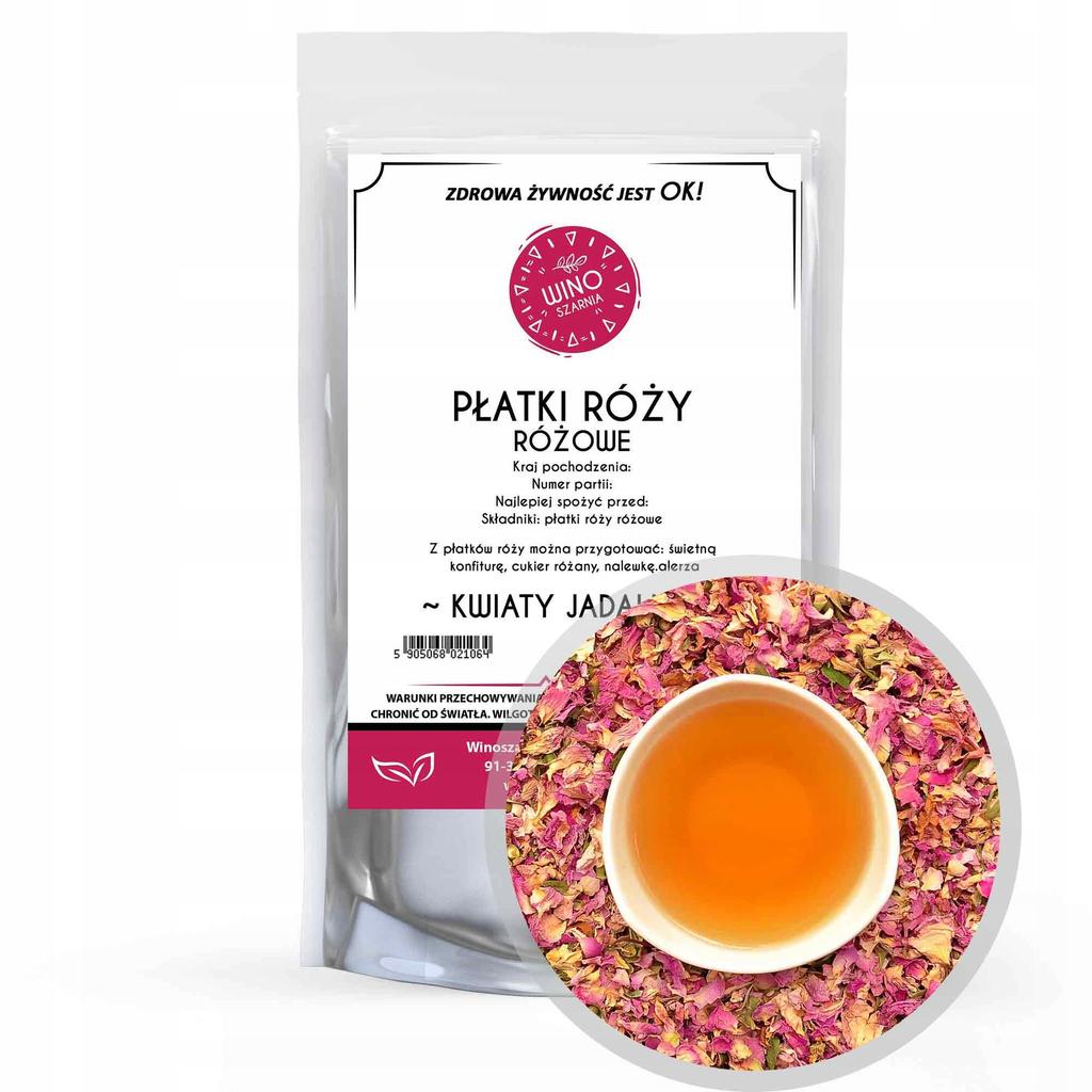 Suszone Płatki Róży Różowe - 50g Kwiaty Jadalne