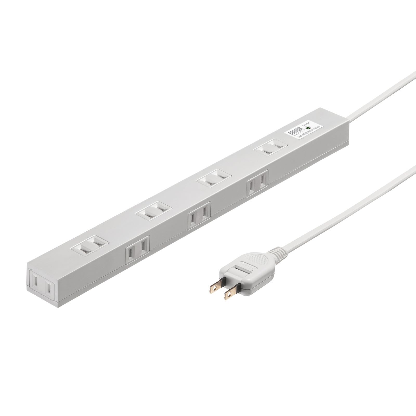 

Sanwa Supply Тонкий подовжувач із захистом від блискавки (2м) TAP-SPSLIM8N-2 білий