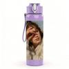 1PC Vintage Lady Soft Portrait 750ml Color Plastic Sports Water Bottle Leakproof Flip Straw Lid For Sports Office Home Use