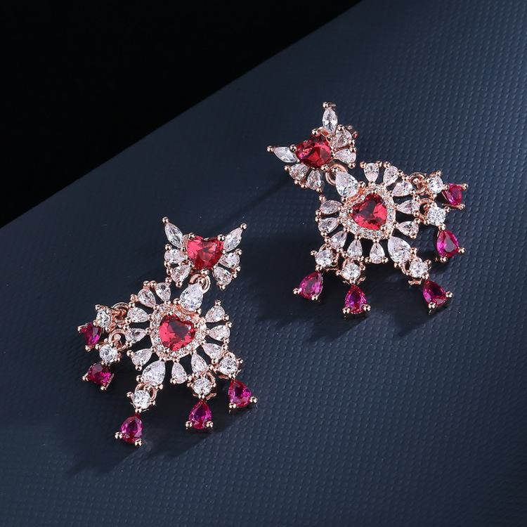 9 Long Water Drop Zircon Earrings European Style Luxury Dinner Earrings Earrings
