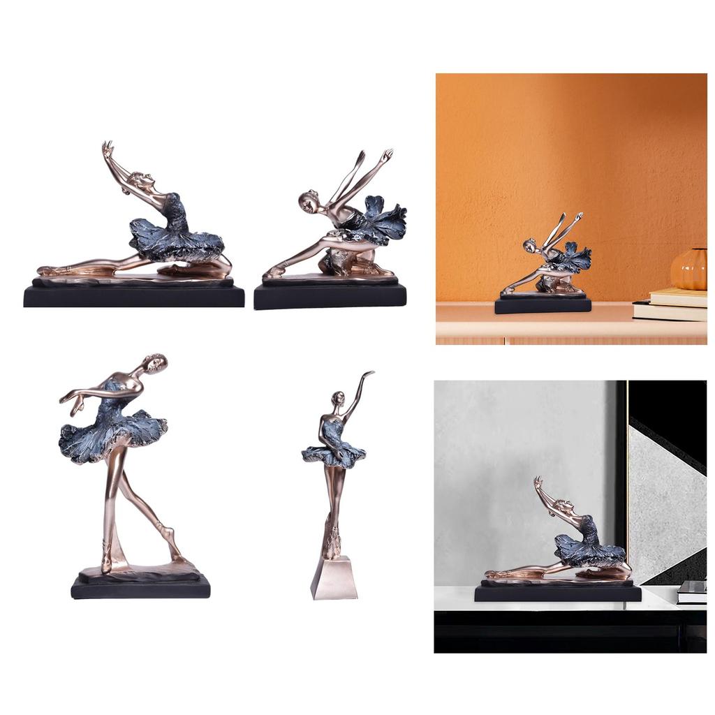 European Style Ballerina Figurine Crafts Souvenir Graceful Art Ballet Dancer Sculpture Ballet Dancer for Shelf Dining Room Desk