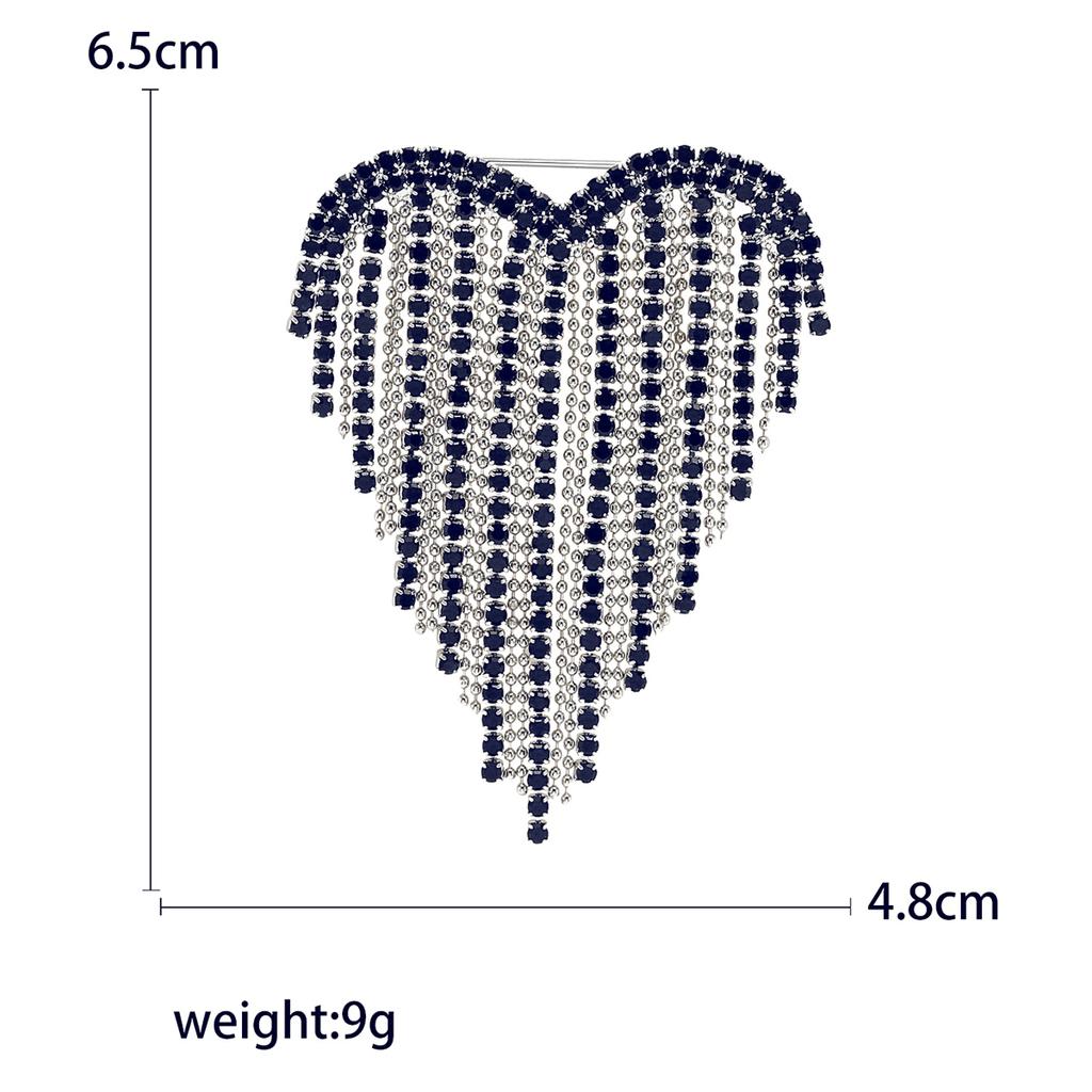 Stilvolle Strass Liebesbroschen für Damen Unisex Quaste Valentinstag Herz Anstecknadeln Bankett Party Rucksack Geschenke Schmuck Accessoires