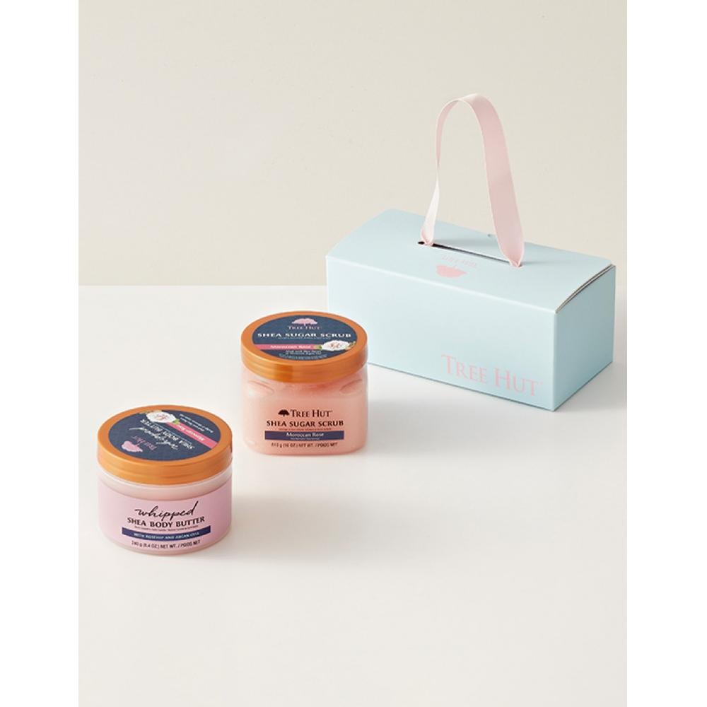 

Подарочный набор для тела Tree Hut Moroccan Rose: сахарный скраб+масло для тела Whip