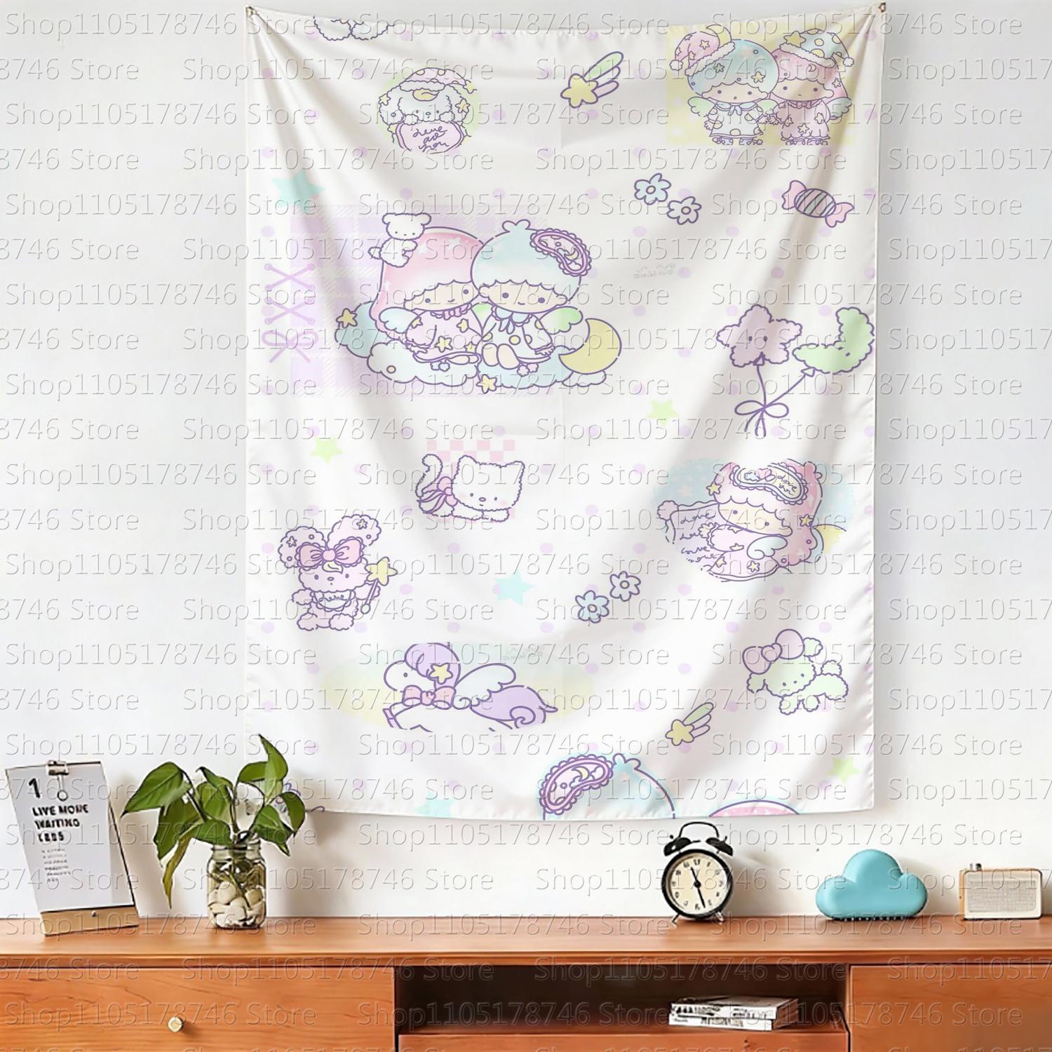 

ins style hanging cloth cartoon dormitory bedroom bedside tapestry wall background cloth rental house decorative cloth 74x94cm(29x37in)