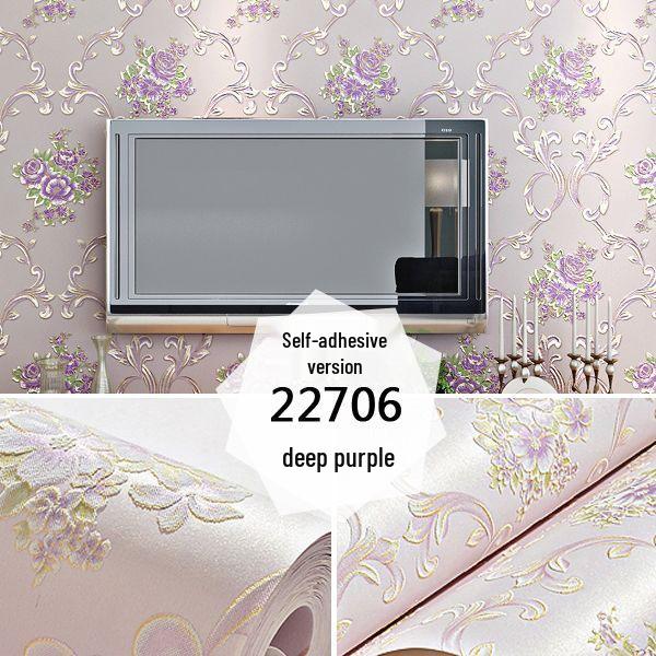 Eco-Friendly Mold-Proof Non-Woven 3D Wall Stickers: Thick, Self-Adhesive, Moisture-Resistant European-Style Wallpaper for Bedrooms and Living Rooms.