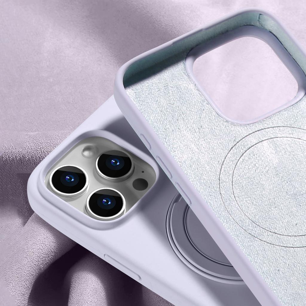 Bulk Purchasing For iPhone 16 Pro Max Magnetic Case Large Cutouts Kickstand Liquid Silicone Phone Cover