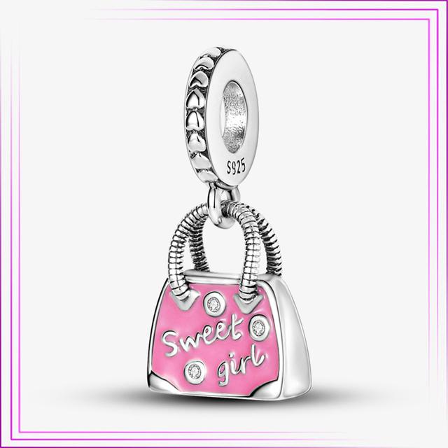 925 Sterling Sølv Hjerte Blomst Luftballong Flamingo Rosa Sjarm Plata De Ley Bil Katt Perle DIY For Originalt Armbånd Smykker