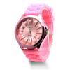Uformell silikonklokke Jelly Band Flower Dial Sports Style Watch Dame Quartz Watch