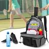DSLEAF Tennistasche für 2, Tennisrucksack mit Schuhaufbewahrung, Tennisrucksack, große Kapazität, Schlägertasche, Tennisrucksack (Grau)