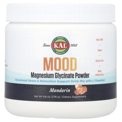 Mood Magnesium Glycinate Powder, Mandarin, 278G(9.8Oz)