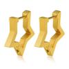 New Stainless Steel Gold Color Geometric Square Hoop Earrings for Women, Minimalist Chic Metal Ear Clip Gifts Trendy Jewelry