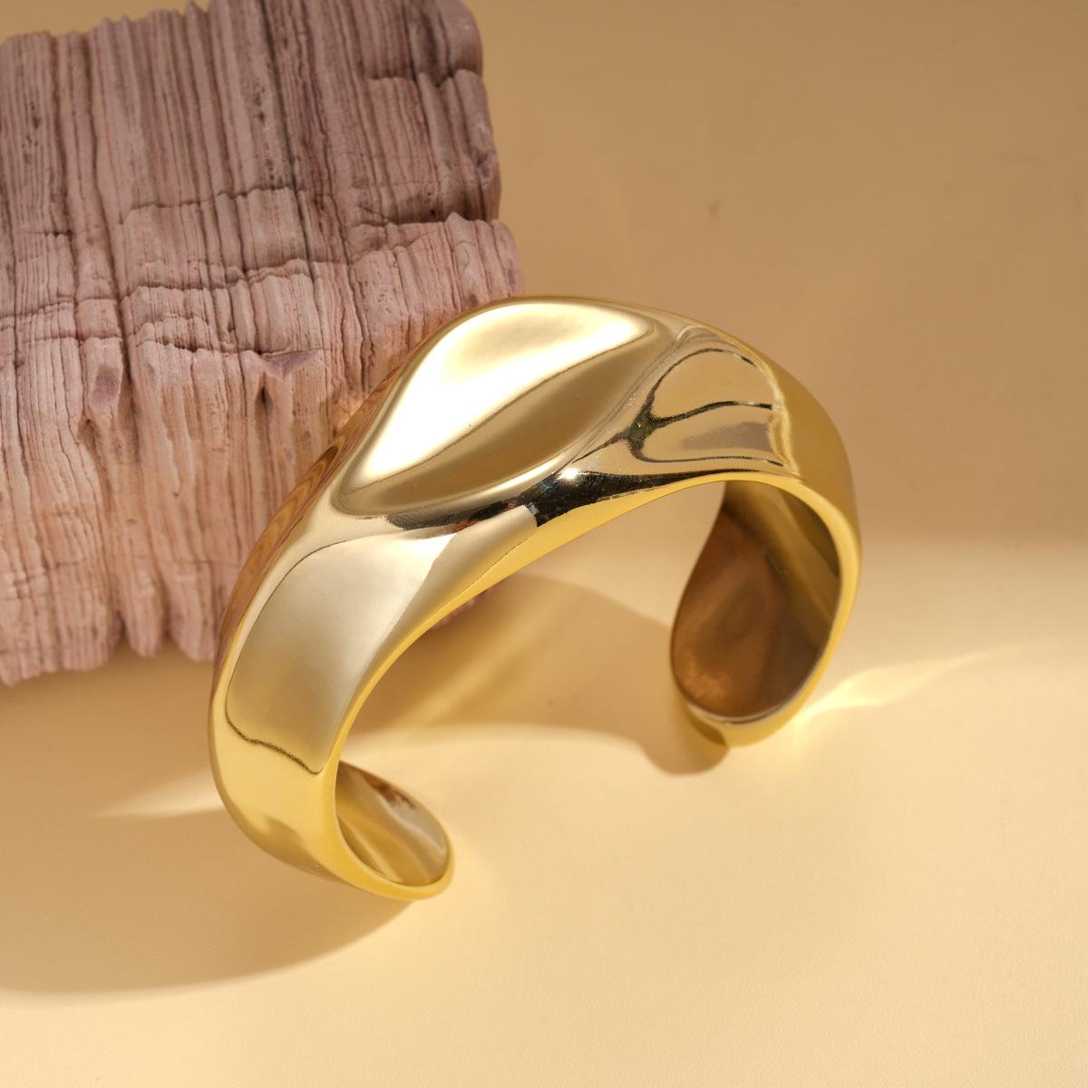 Geometric Irregular Twisted Glossy Open Bracelet Personalized Versatile Jewelry