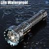 Rechargeable 9-LED High Lumen Tactical Flashlight, 10 Modes Waterproof EDC Flash Light Outdoor Survival Torch for Camping Hiking