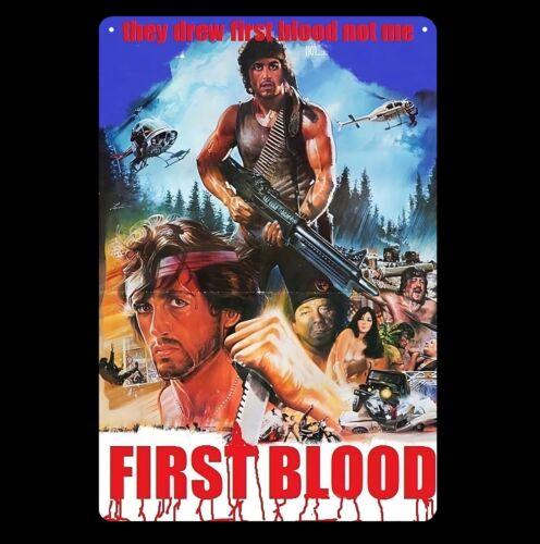 1pRambo First Blood Sylvester Movie Metal Poster Tin Sign 20x30cm Plaque 20x30cm（7.8x11.8inch）