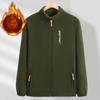 Men's Warm Polar Fleece Cardigan Sweater - Autumn & Winter Plus Size, Velvet-Added Casual Thick Jacket