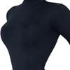 Women Bodysuit Solid Color Turtleneck Sexy Hip Wrap Stretchy One-Piece Underwear for Yoga