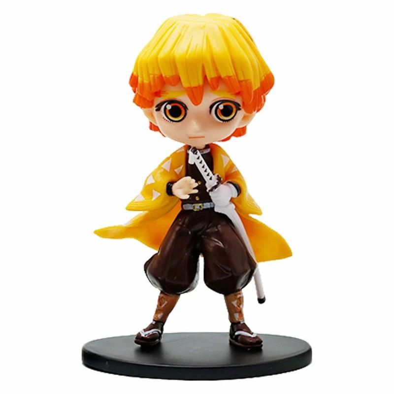 8pcs/Sets Q Posket Figure  Demon Slayer Mini Figurine Kimetsu No Yaiba Small PVC Dolls Desktop Decoration