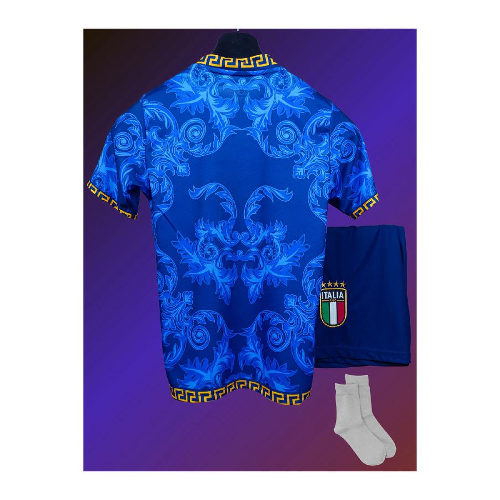 Italy National Team Special Design Blue Kids Jersey-shorts-socks-wristband Set Of 4