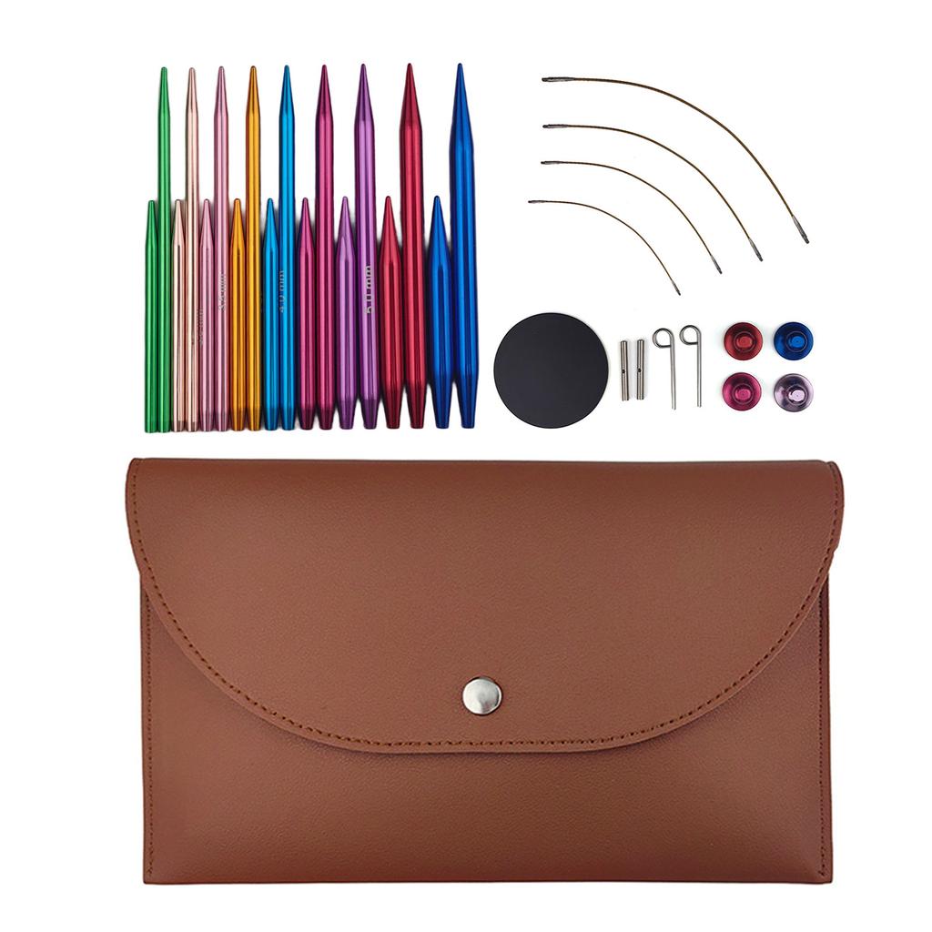 9Pairs Interchangeable Circular Knitting Needle Set 3.0mm-6.0mm for Knitting Sweater Sock Aluminum Knitting Needle Set