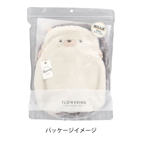 Flower Ring Hot Water Bottle Hedgehog GLG0003-IV (Ivory)