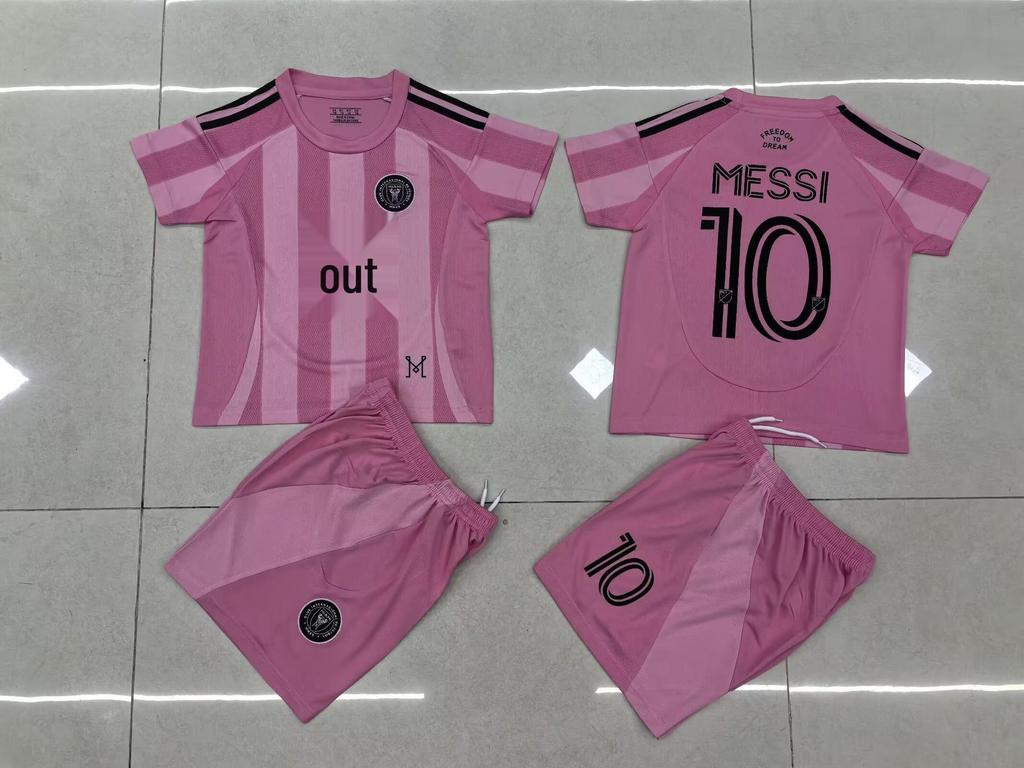 2025-26 Miami Home Pink Messi #10 Soccer Jersey, Kids & Adults Sizes 14-3XL