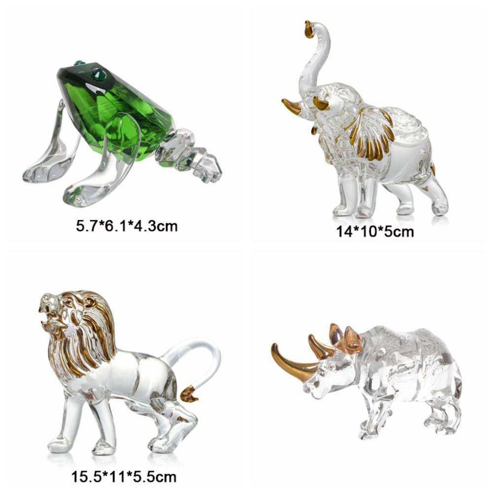 Frog Crystal Elephant Figurines Gilding Process Desk Decoration Ornament  Desktop Decoration