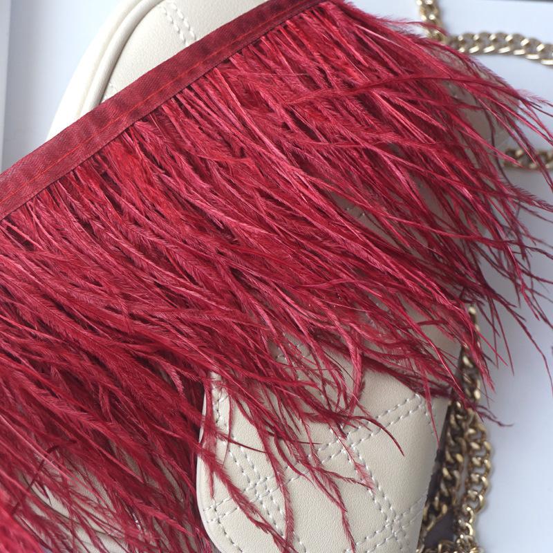 Feather Cloth Strip 10-15Cm Ostrich Hair Cloth Edge Dress Latin Dance Dress Skirt Decoration Clothing Accessories Lace