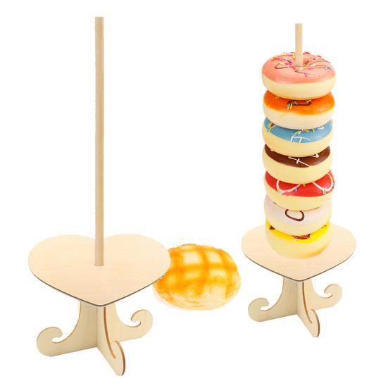1 Set Donut-Präsentationsständer Kreative Form Wiederverwendbar Glatte Kante Gratfrei Breite Anwendung Einfache Montage Holz Lebensmittelqualität Dessert Donut-Halter für Bäckerei