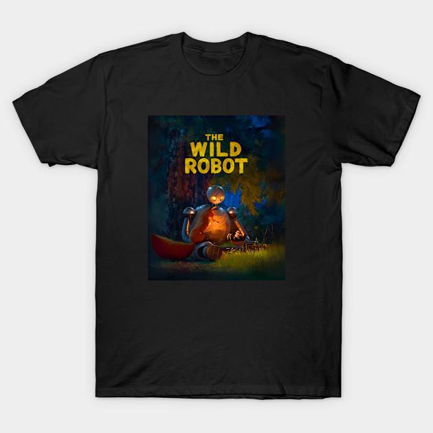 Men Black Print T-shirt The Wild Movie Robot No-Cut Transfer Paper Print Cotton Tshirt XL чёрный