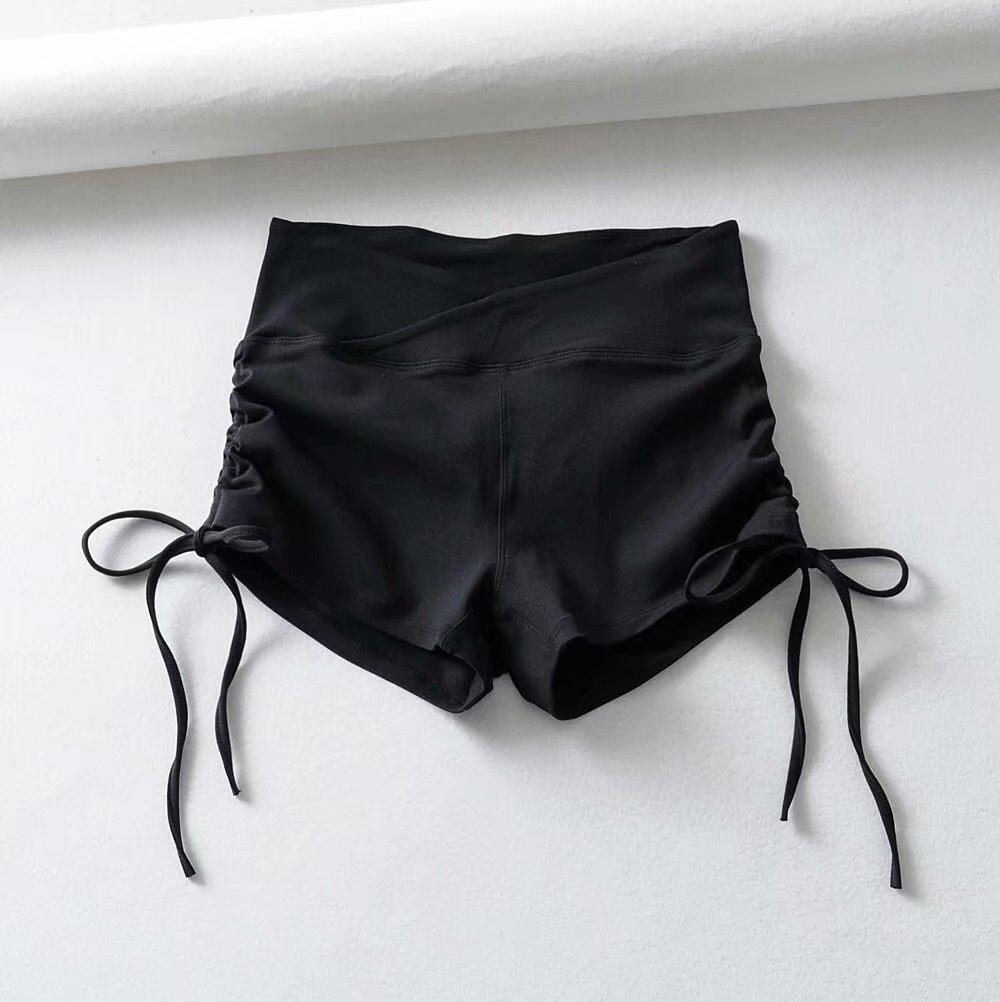 2023 Summer Women's Sexy Butt-Lifting Yoga Shorts with High Waist and Drawstring Tie