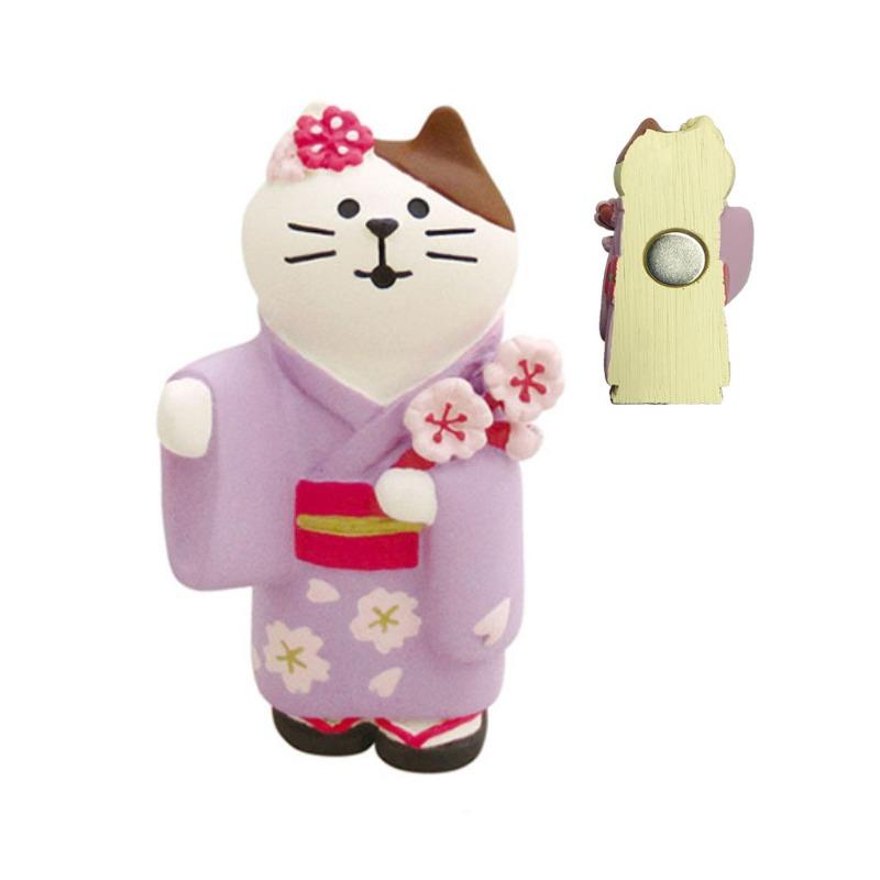 Japanese cat refrigerator sticker, grocery zakka cute bread coffee shop decoration gift miniature resin ornament