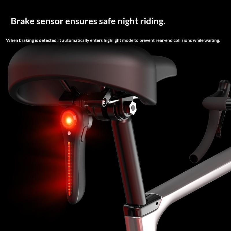 Luce Posteriore Bicicletta Sensore Frenata Ipx6 Flusso Lineare Lampeggiante Luci Posteriori Sensore Luce Intelligente Ricaricabile Led