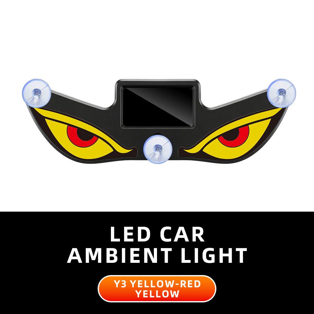 Solar Powered Car Neon Light Wireless Cool DEMON EYE Led Ambient Light Suction Cup USB Rechargeable Atmosphere Breathing Lamp