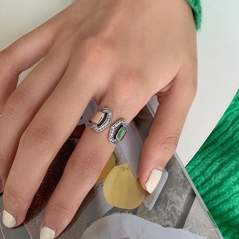 

Симметричное винтажное элегантное кольцо с сетчатым узором для женщин, изготовленное из серебра 925 пробы J1262