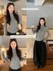 Women's Polka Dot Fleece-Lined Long-Sleeve Base Layer Shirt - Korean Style Winter Top