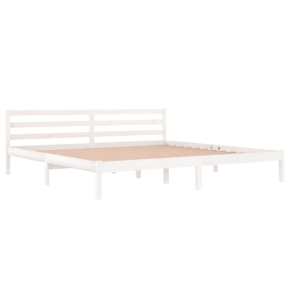 Solid Wood Bed Pine 200 x 200 cm White