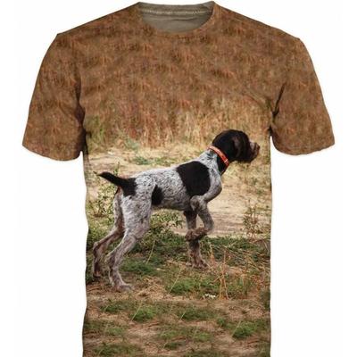 Camiseta de verano a la moda con diseño de perro de caza en 3D para hombre, camisa de cuello redondo con animales de estilo Harajuku para niños