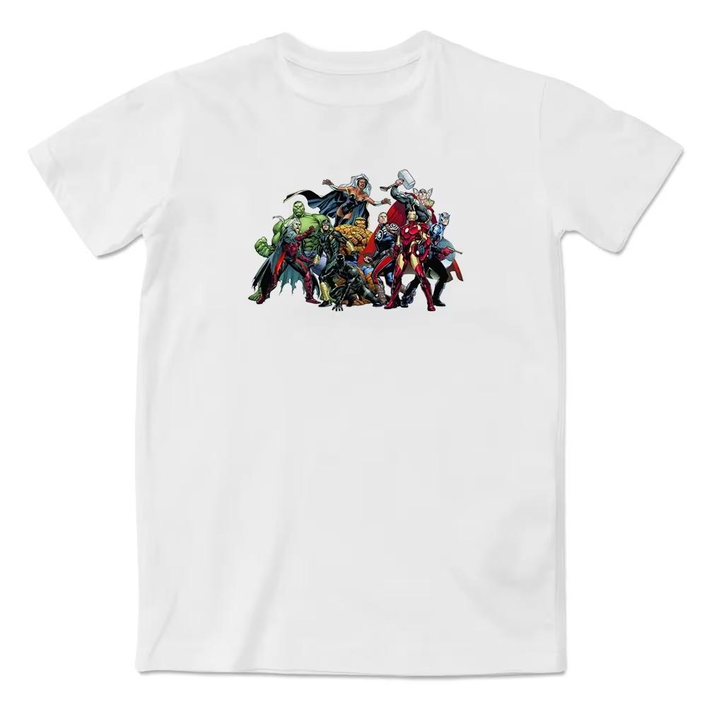 

2026 new Marvel Authorized Superheroes Group Photo Storm Fantastic Four Printed Tshirt Mens and Womens Loose Short Sleeves S