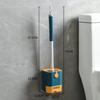 Wall-Mounted Long-Handled Toilet Brush with Drain Pan for Effective Cleaning