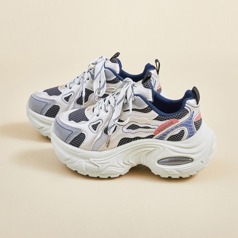 thick-soled little white shoes women's new autumn height-increasing sports versatile mesh not tired feet sports shoes
