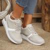 Fashion Women's Fashion Chunky Sneakers Lace Up Platform Casual Sports Shoes Woman Lightweight Non Slip Wedges Walking Shoes Plus Size
