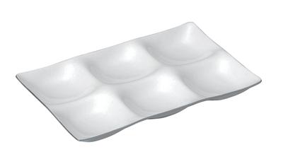 Wakaizumi Lacquerware Buffet Dishwasher TA Plate, Safe, Six-Hole Plate, Hakuunryu, M-19-21