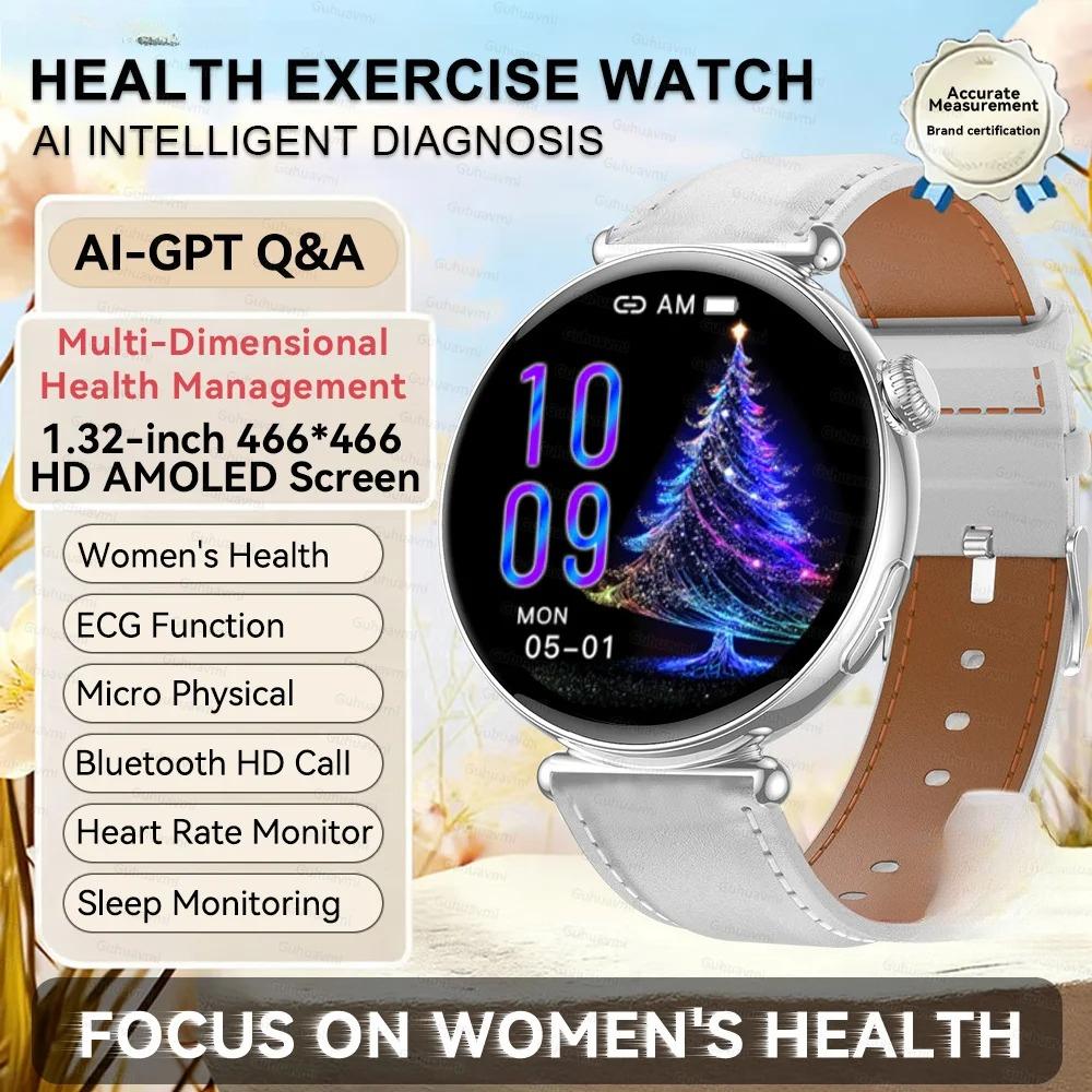 2026 New Women AI Nursing Grade Smart Diagnosis Smart Watch HRV+ECG Uric Acid Blood Oxygen Health Monitor IP68 Waterproof Sports Smartwatches