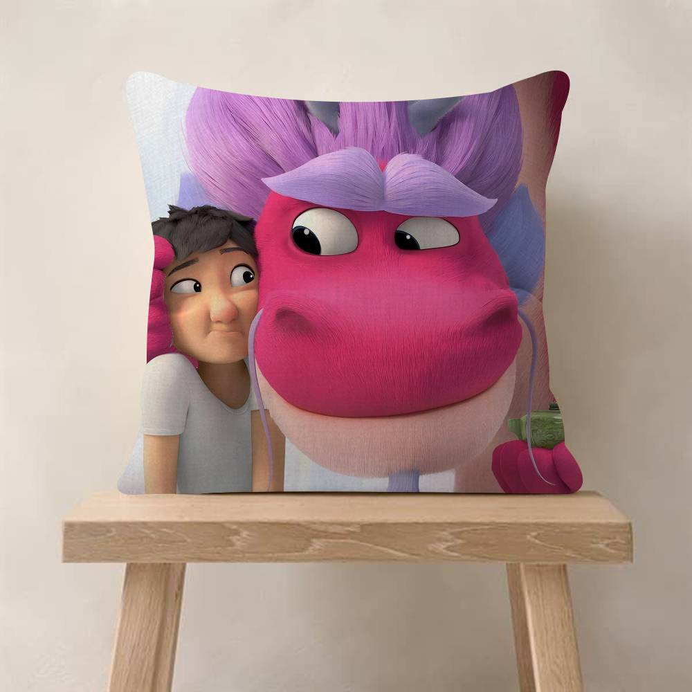 Cartoon Wish Dragon Movie Cushion Cover Pillowcase Upholstery Sofa Throw Pillow Home Decor Pillowcas