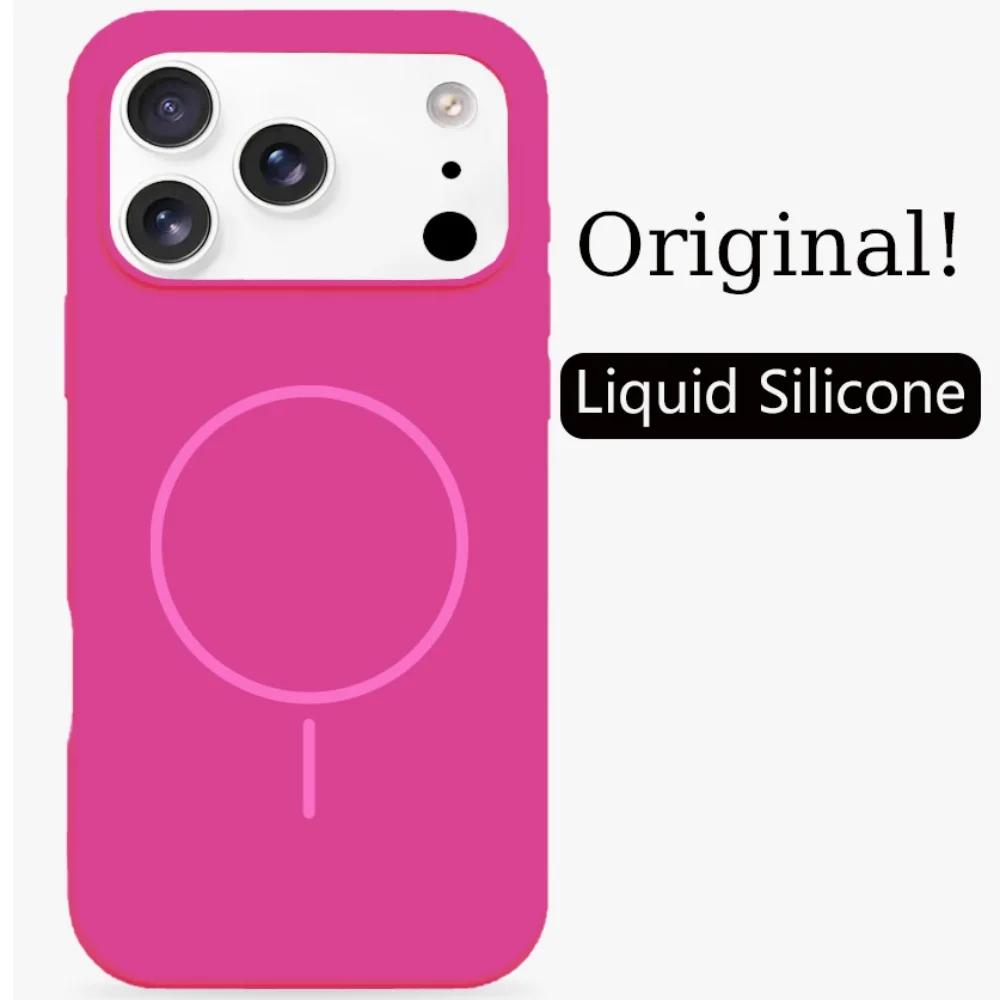 High Quality Dopamine Liquid Silicone Case for IPhone 17 Air 16 15 14 Plus 13 12 Pro Max Skin Feel Magnetic Wireless Charg Cover