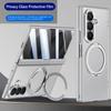 For Samsung Z Fold 8 Ultra Galaxy Z Fold 7 Matte Frosted Metal Magnetic Ring Kickstand Case with Tempered Glass Screen and Hinge