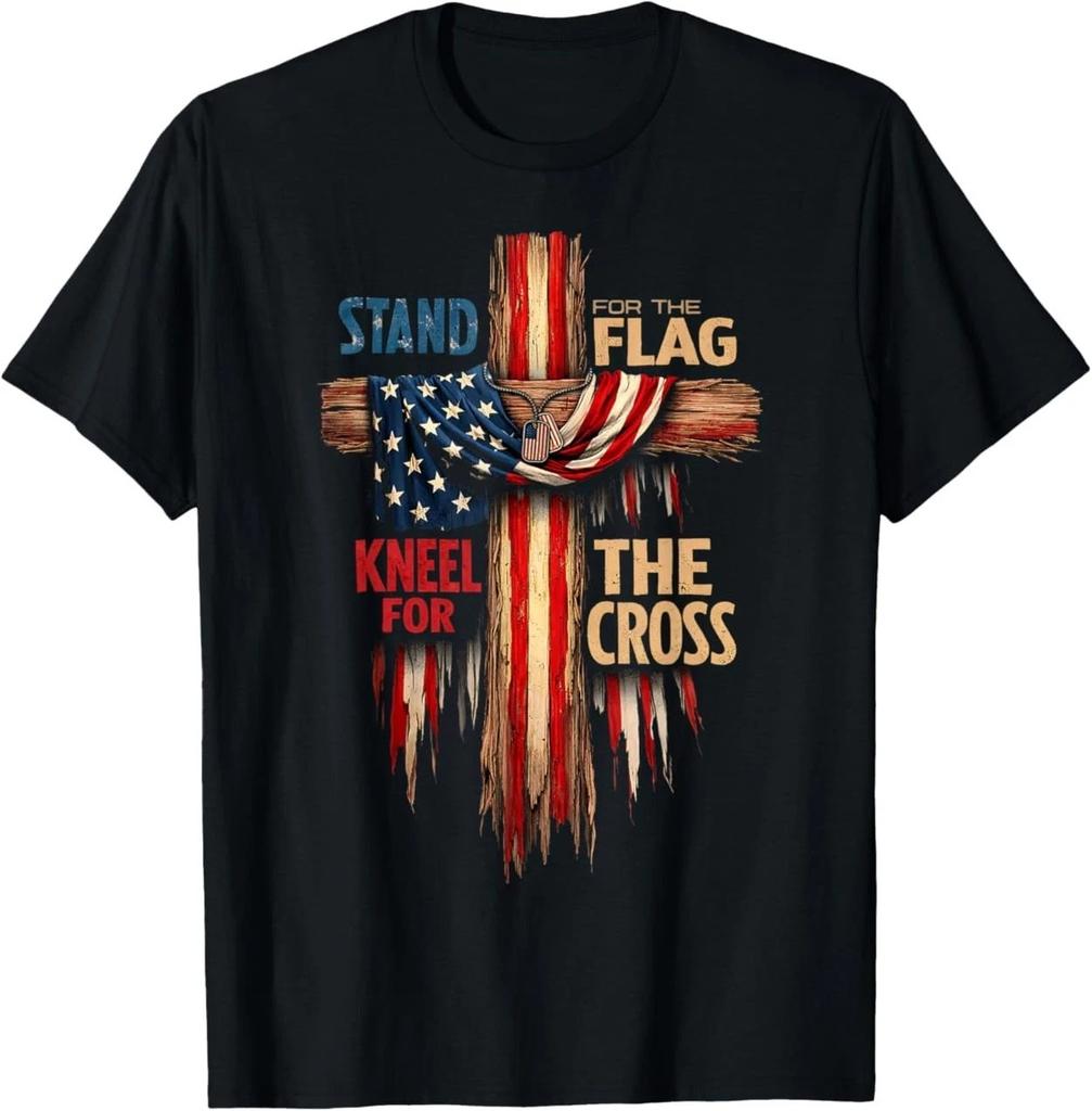 USA Flag Religious 4th of July Christian Faith Men Women T-Shirt