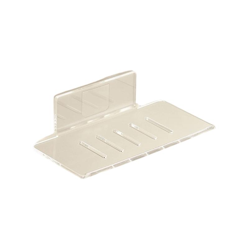 Wall Mounted Acrylic Soap Dish with No Drill Installation & Not Slip Edges Soap Dish Organizers for Bathroom Countertop small